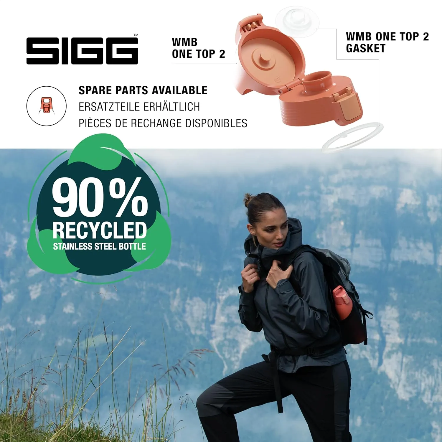 SIGG - Shield Therm- Stainless Steel Insulated Water Bottle - Carbonated Drinks, Leakproof, BPA Free, Recycled, 25, 34Oz