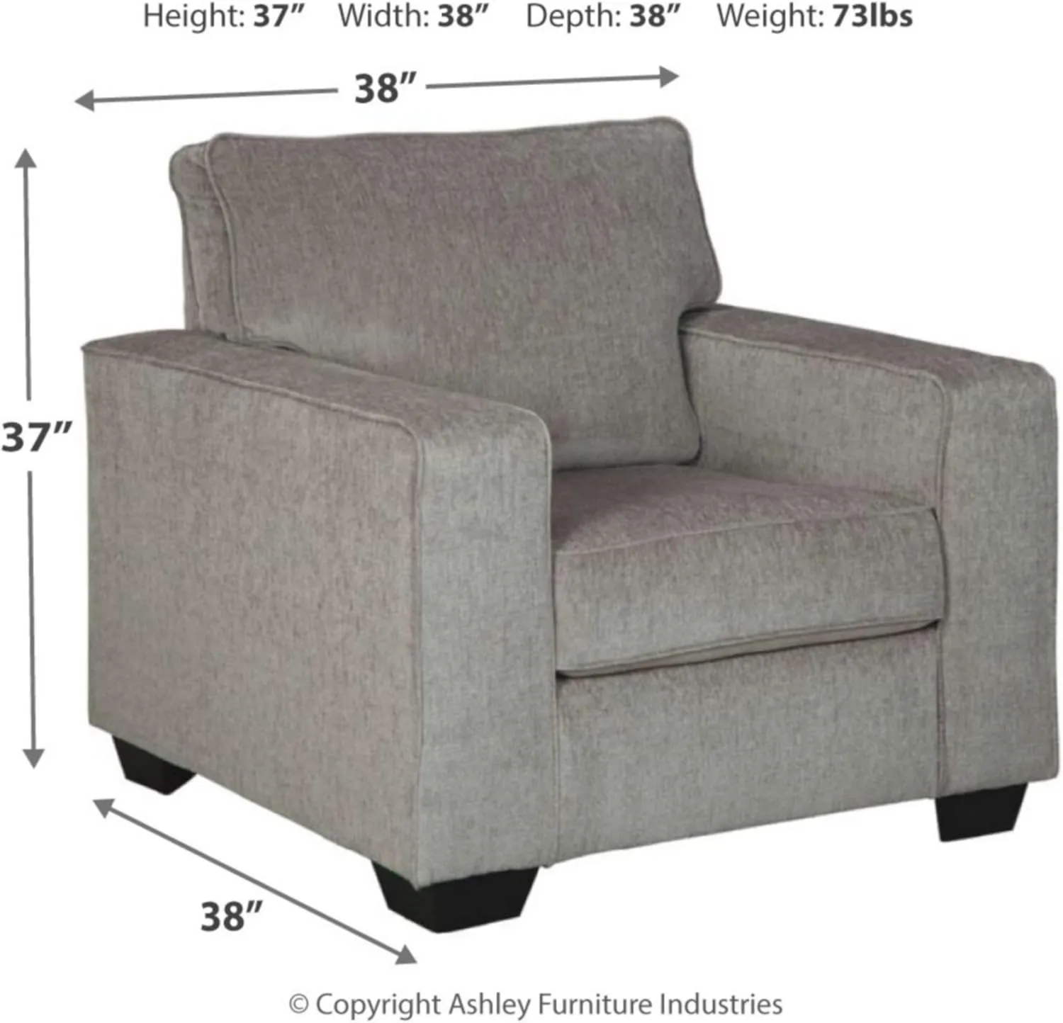 Signature Design by Ashley Altari Modern Chair, Light Gray