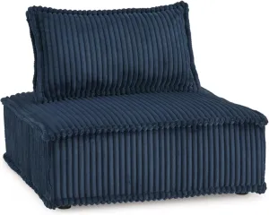 Signature Design by Ashley Bales Casual Modular Upholstered Armless Accent Chair with Non-Slip Decking and Feet, Blue