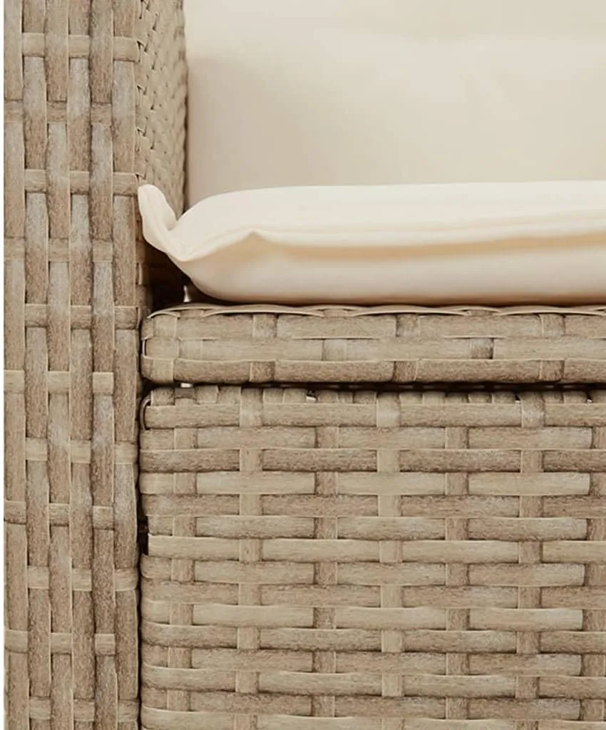 Sillas De Patio Dining Chairs Outdoor Chairs Outdoor Patio Chairs - Reclining Patio Chair with Cushions Beige Poly Rattan for Beaches Park Garden Terrace