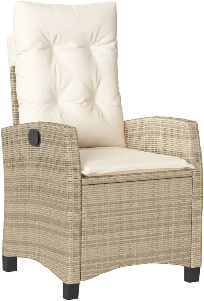 Sillas De Patio Dining Chairs Outdoor Chairs Outdoor Patio Chairs - Reclining Patio Chair with Cushions Beige Poly Rattan for Beaches Park Garden Terrace