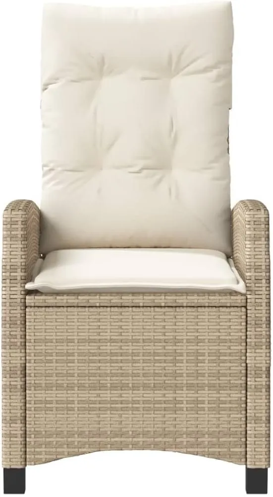 Sillas De Patio Dining Chairs Outdoor Chairs Outdoor Patio Chairs - Reclining Patio Chair with Cushions Beige Poly Rattan for Beaches Park Garden Terrace