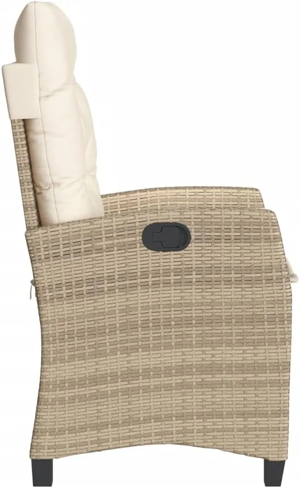 Sillas De Patio Dining Chairs Outdoor Chairs Outdoor Patio Chairs - Reclining Patio Chair with Cushions Beige Poly Rattan for Beaches Park Garden Terrace