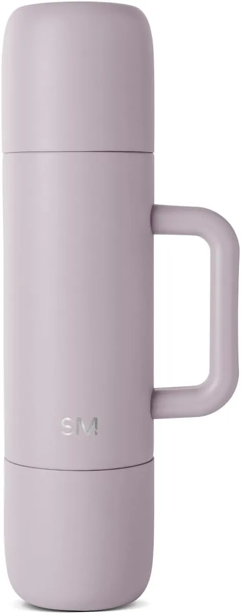 Simple Modern 36oz Insulated Hot Beverage Bottle with 2 Mugs | Travel Coffee Thermos for Hot Drinks | Twist and Pour Top | Commute, Travel, and Picnic Friendly | Roam Collection | Lavender Mist