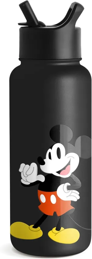 Simple Modern Disney Mickey Mouse Water Bottle with Straw Lid Vacuum Insulated Stainless Steel Metal Thermos | Gifts Reusable Leak Proof Flask for Gym Travel | Summit Collection | 32oz It's Me, Mickey