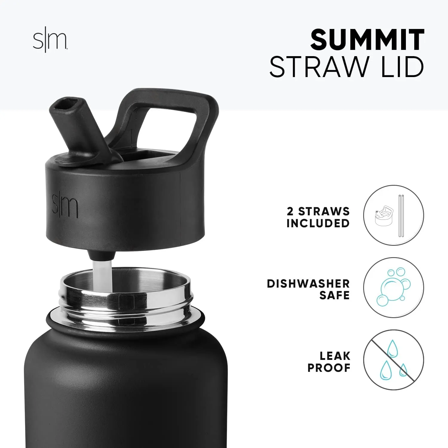 Simple Modern Disney Mickey Mouse Water Bottle with Straw Lid Vacuum Insulated Stainless Steel Metal Thermos | Gifts Reusable Leak Proof Flask for Gym Travel | Summit Collection | 32oz It's Me, Mickey