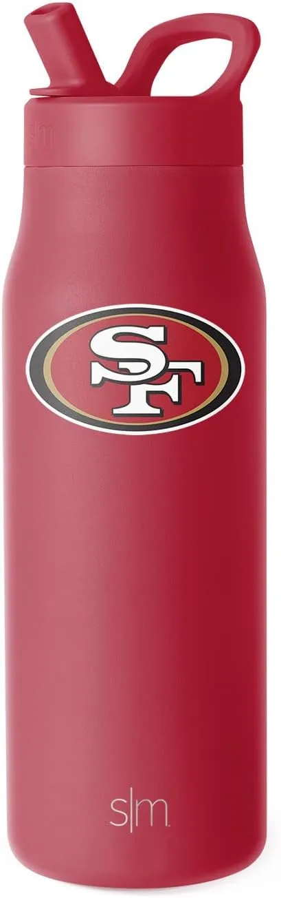 Simple Modern Officially Licensed NFL San Francisco 49ers Water Bottle with Straw Lid | Leak Proof Insulated Stainless Steel Travel Thermos | Gifts for Men Women| Mesa Collection | San Francisco 49ers