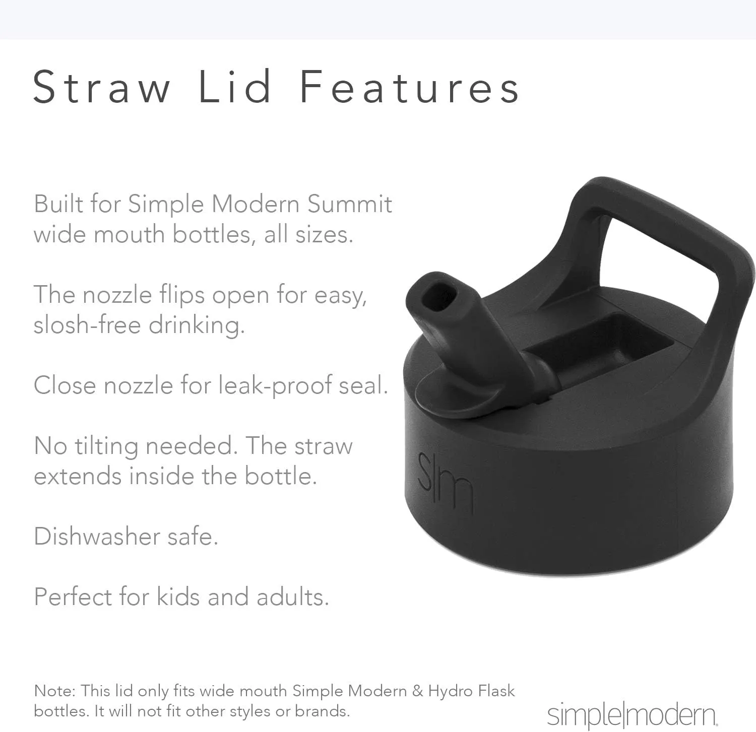 Simple Modern Summit Insulated Water Bottle with Straw Lid 1 Liter Reusable Wide Mouth Stainless Steel Flask Thermos, 32oz (945ml), Twilight