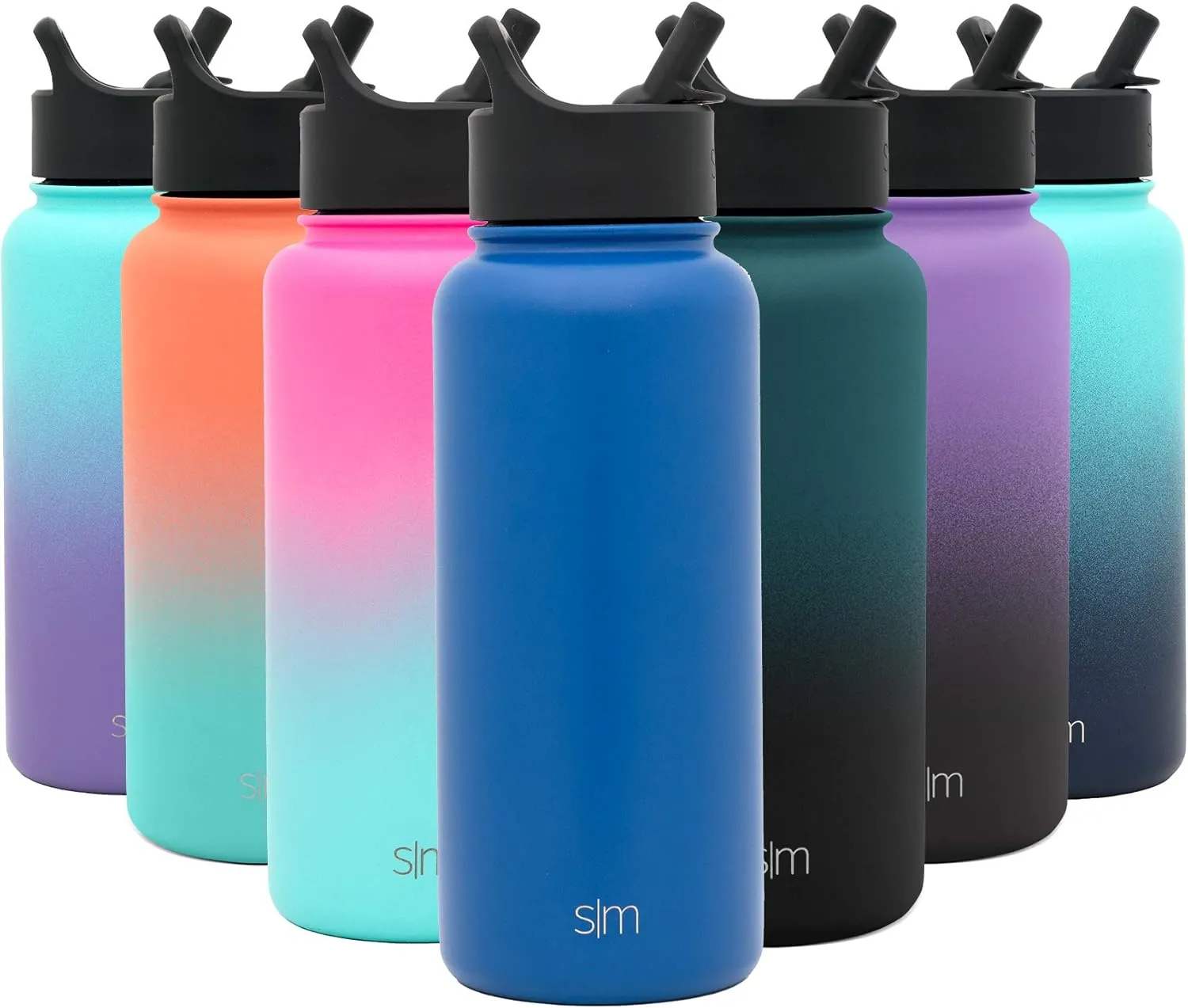 Simple Modern Summit Insulated Water Bottle with Straw Lid 1 Liter Reusable Wide Mouth Stainless Steel Flask Thermos, 32oz (945ml), Twilight