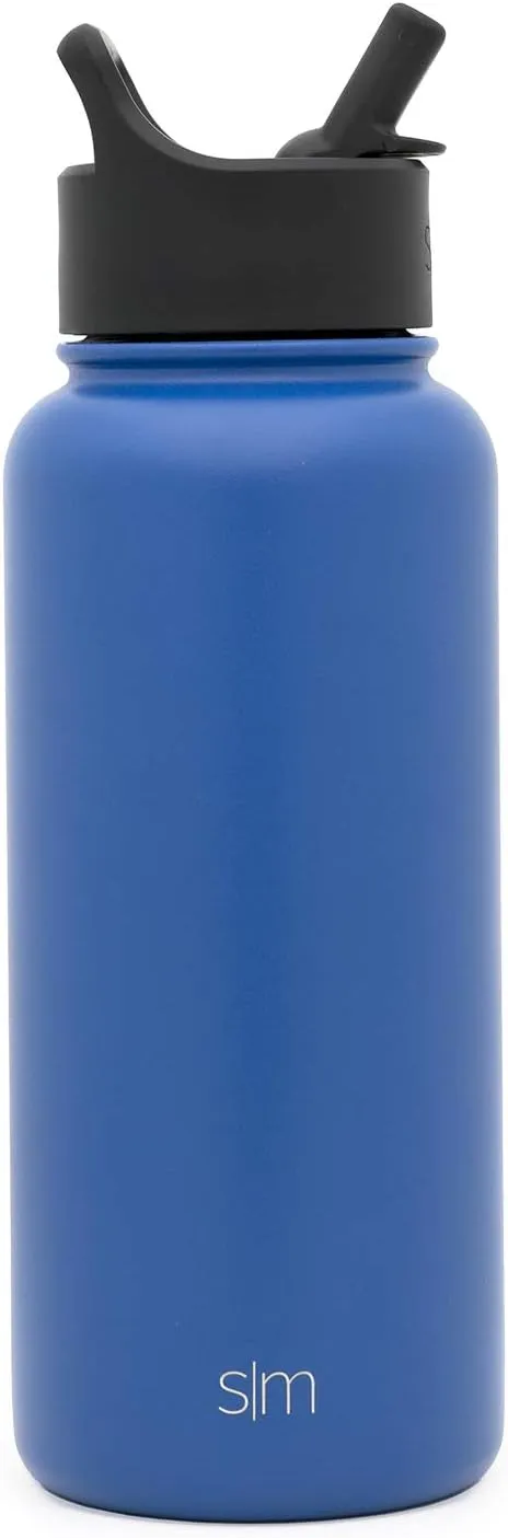 Simple Modern Summit Insulated Water Bottle with Straw Lid 1 Liter Reusable Wide Mouth Stainless Steel Flask Thermos, 32oz (945ml), Twilight