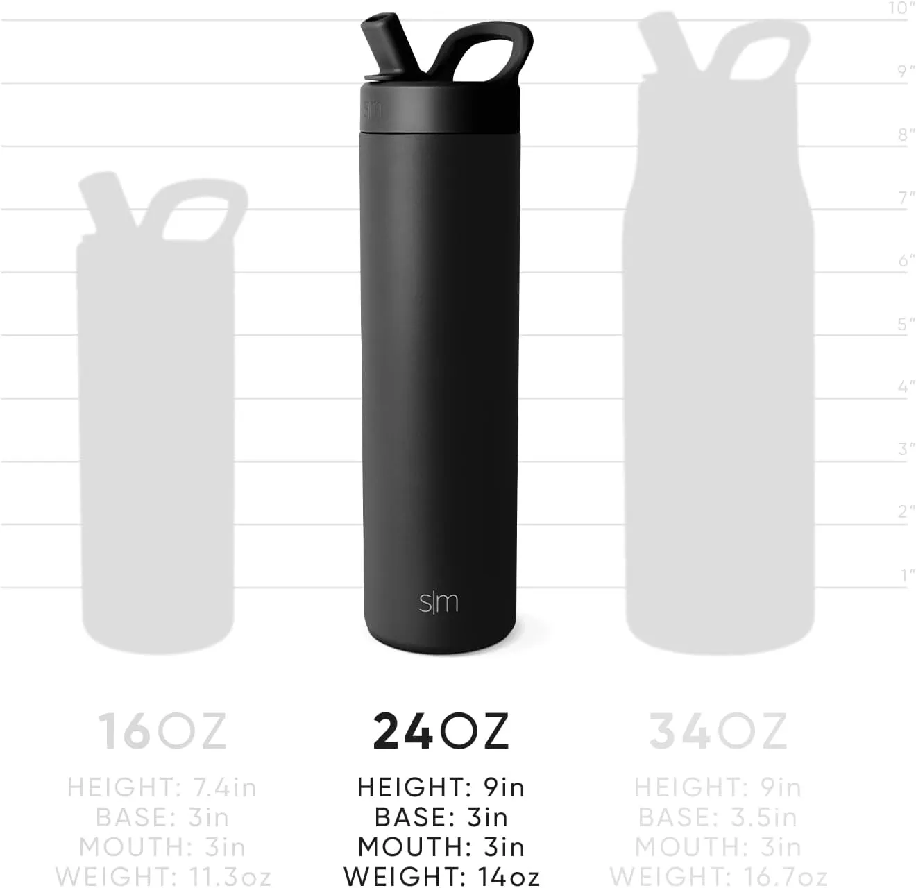 Simple Modern Water Bottle with Straw lid | Insulated Stainless Steel Thermos | Reusable Travel Water Bottles for Gym & Sports | Leak Proof & BPA Free | Mesa Collection | 24oz, Bellini