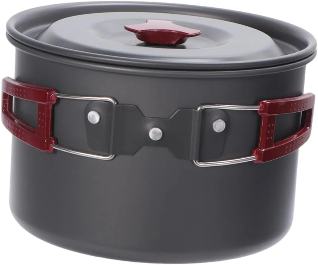 Single Pot Set Aluminum Alloy Camping Cooking Essentials Outdoor Cooking Pot Portable Camping Cookware