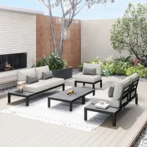 Sirio Colonial 5-piece Modular Seating Set, Gray