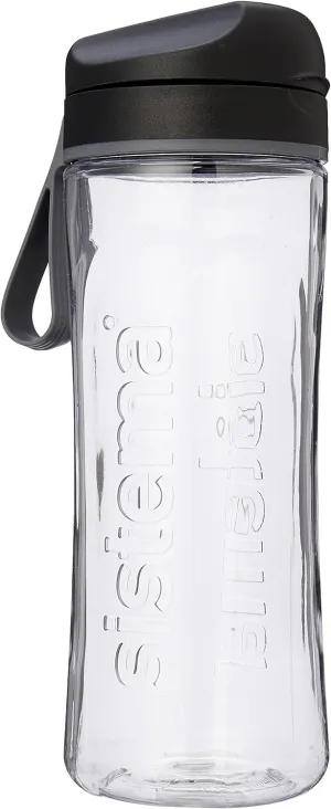 Sistema Hydrate Collection Water Bottle, 20.3 oz./0.6 L, Clear/Black