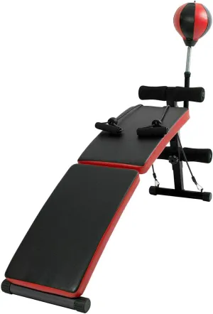 Sit Up Bench with Training Ball Adjustable Height Training Muscles Fold Dumbbell Fitness Machine Home Universal Sit Up Equipment Full Body Incline