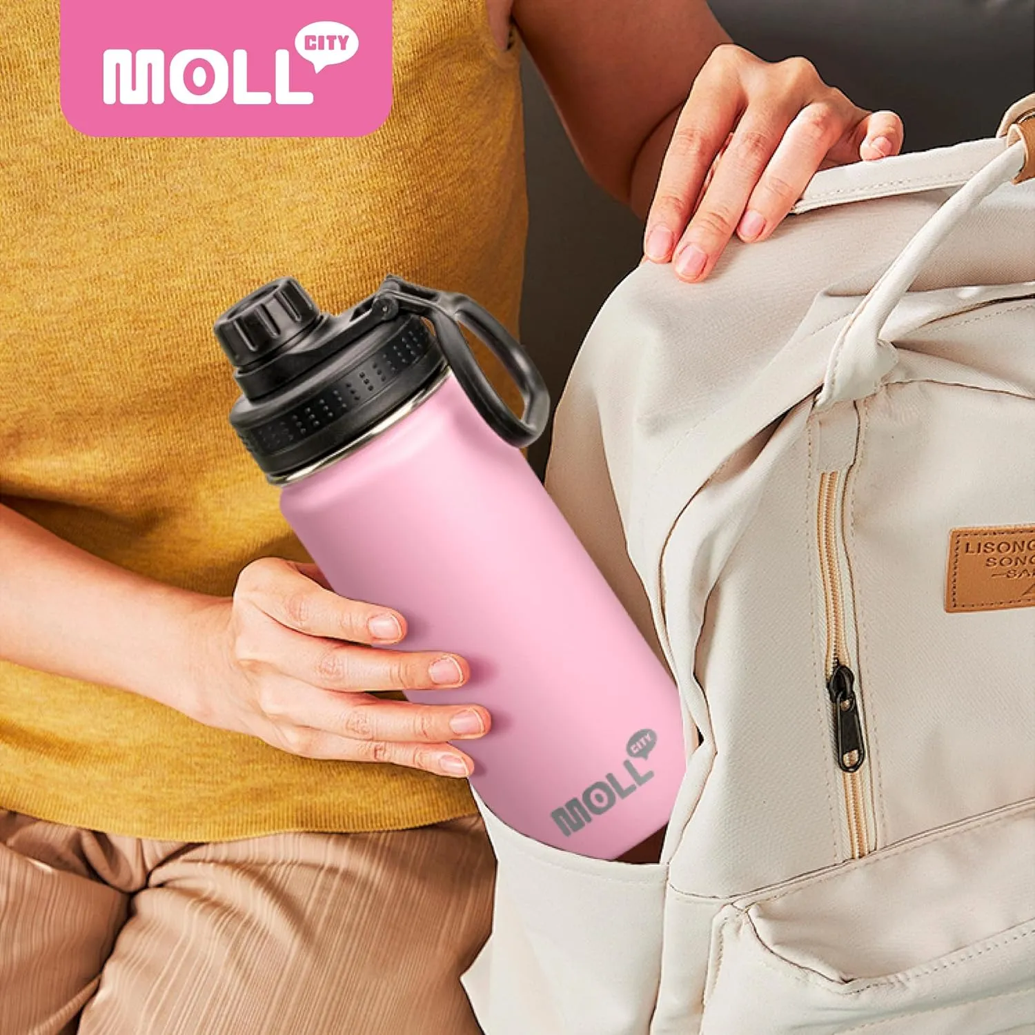 Small Water Bottle for kids-12 oz Stainless Steel Vacuum Insulated Wide Mouth Water Bottle with Spout Lid (Canyon Red)