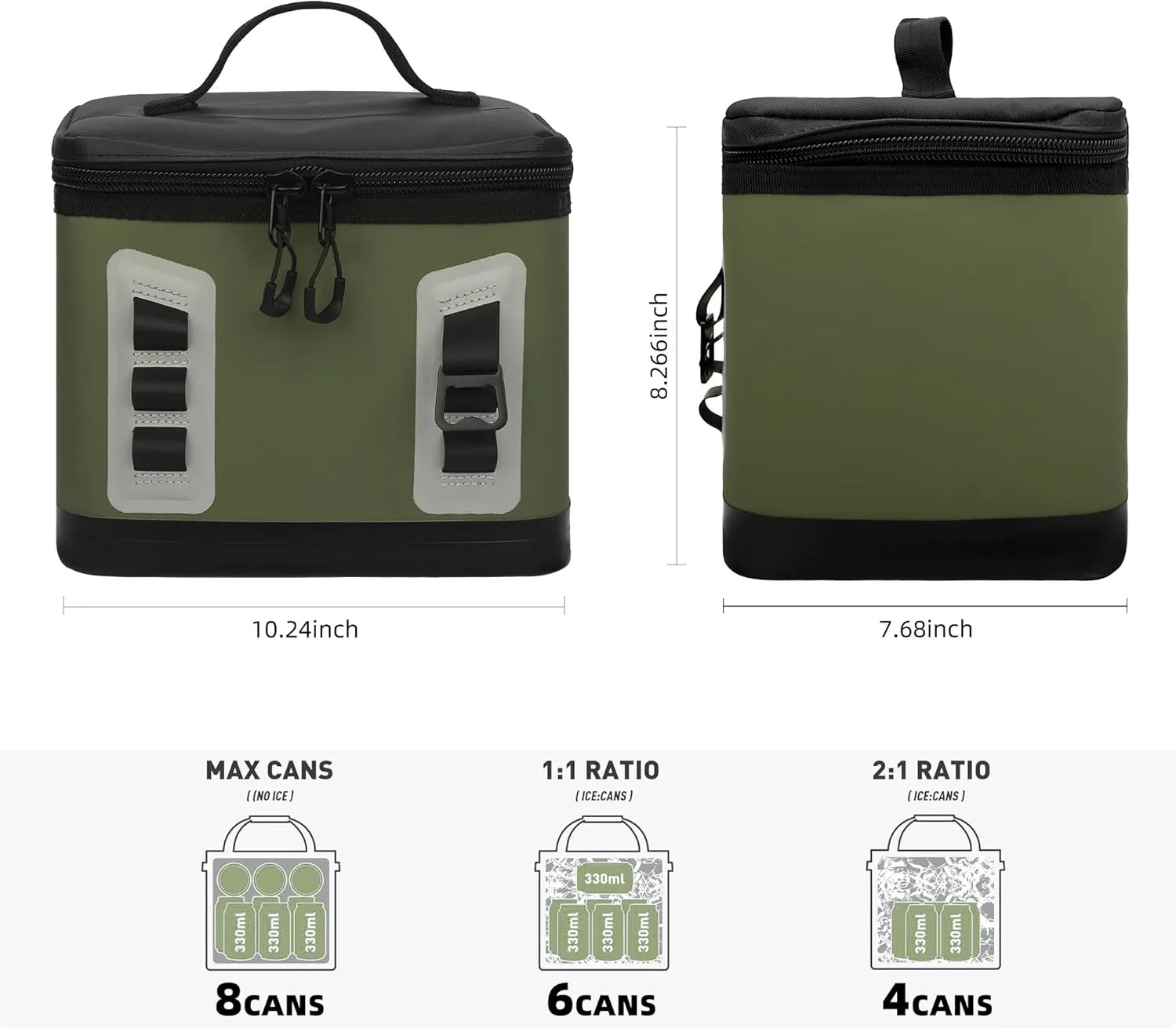 Soft Cooler 6Can to 28Can, Portable/Single Shoulder/Backpack Ice Chest Box, Dry & Wet Compartment Design, Built-in Bottle Opener, Suitable for Lunch, Beach, Travel, Camping