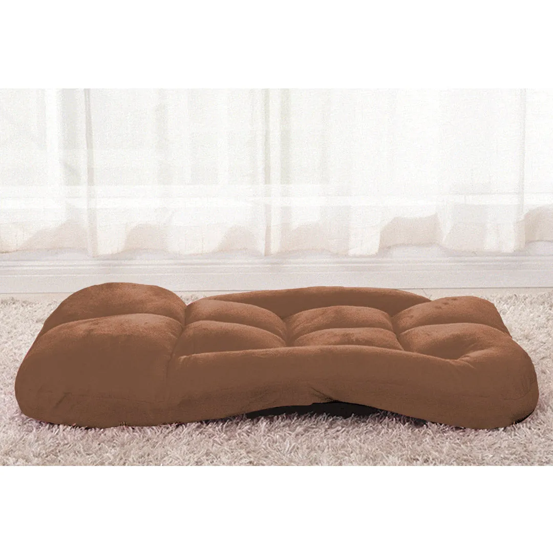 SOGA Foldable Lounge Cushion Adjustable Floor Lazy Recliner Chair with Armrest Coffee - Kid