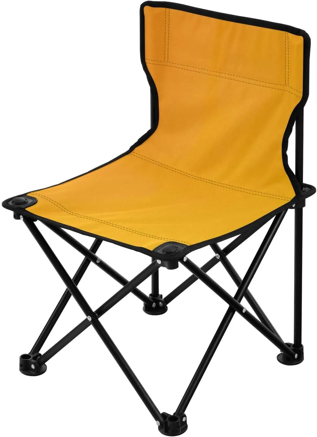 Solid Orange Portable Outdoor Folding Chair Anti-Slip Padded Oxford Cloth Stool Camping Chair Small for Beach Hiking Fishing Gardening Quad Camp Chair