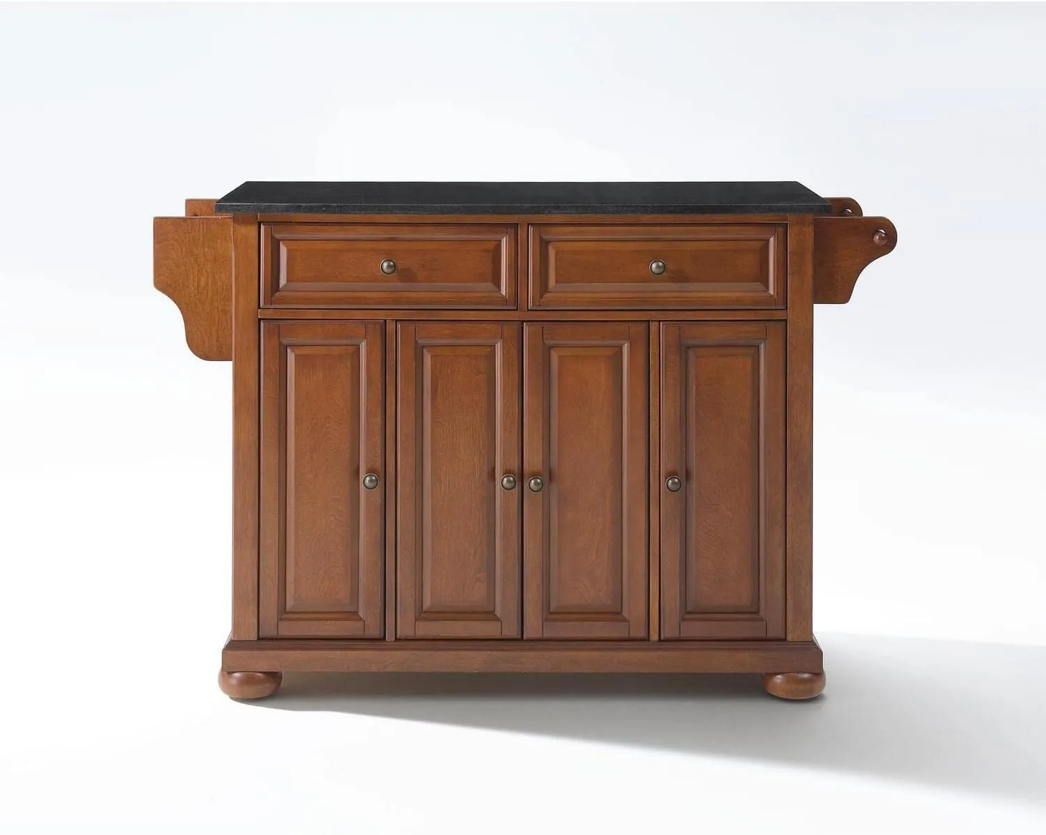 Sophisticated Simplicity Full Size Kitchen Island with Spacious Countertop, Portable Design, Modern Kitchen Furniture, Convenient Storage Drawers Mahogany/Black Marble Top