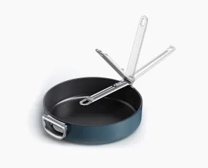 Space Folding Handle Ceramic Non-stick 28cm Blue Frying Pan