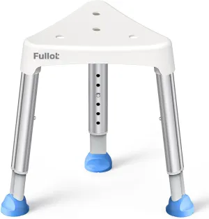 Space-Saving Triangular Shower Chair for Elderly and Disabled, 400 lbs Adjustable Shower Stool Seat with Stable-Bracing, Non-Slip Bathtub Chair, Tool-Free Assembly, FSA/HSA Eligible