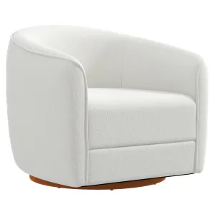 Spring Cream Boucle Swivel Chair