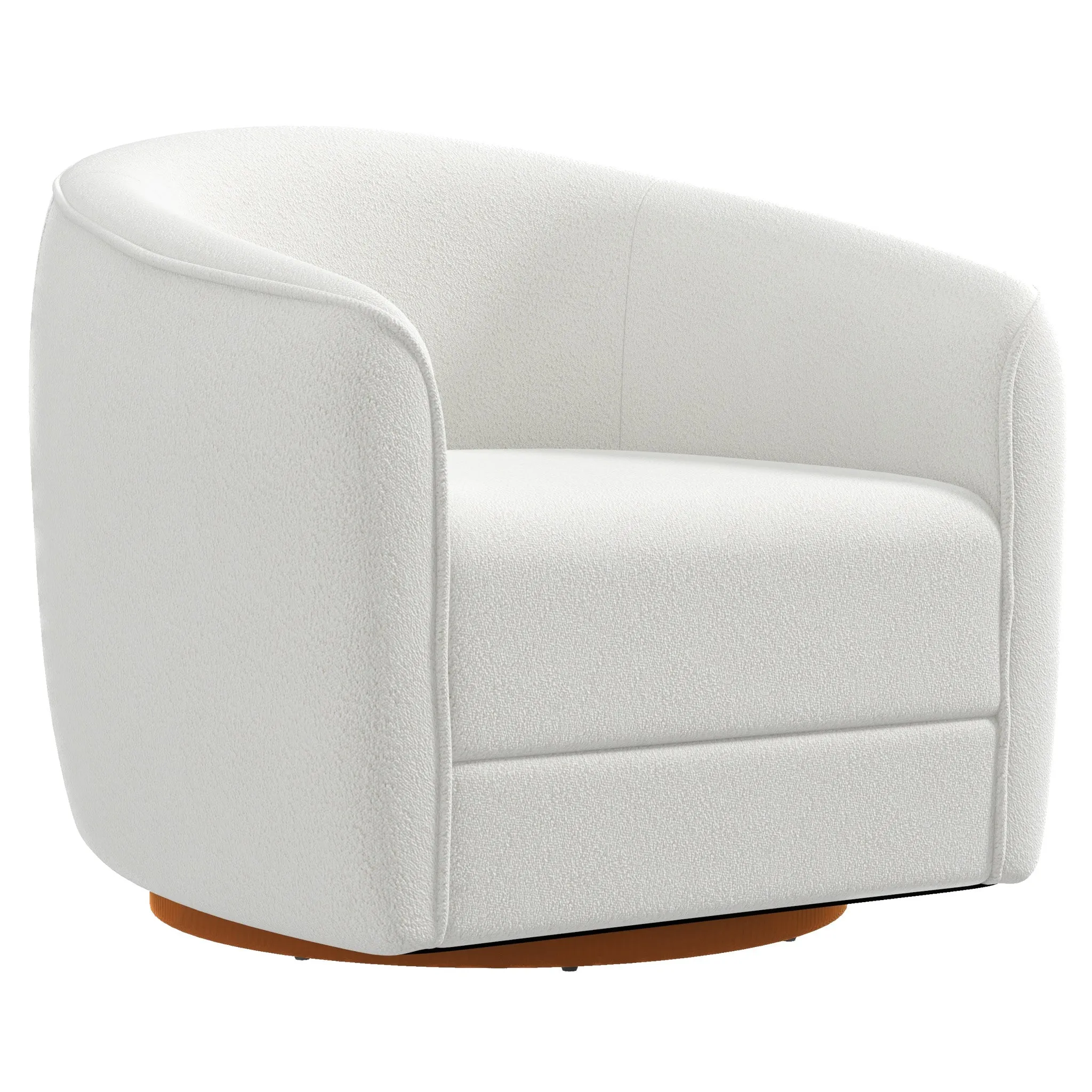 Spring Cream Boucle Swivel Chair