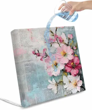 Spring Floral Outdoor Cushion Chair Cover Set of 2 - Waterproof Couch Seat Covers, Vintage Flowers Pastoral Retro Botanical Patio Furniture Protector Cushions Slipcovers for Sofa/RV, 22"x20"x4"