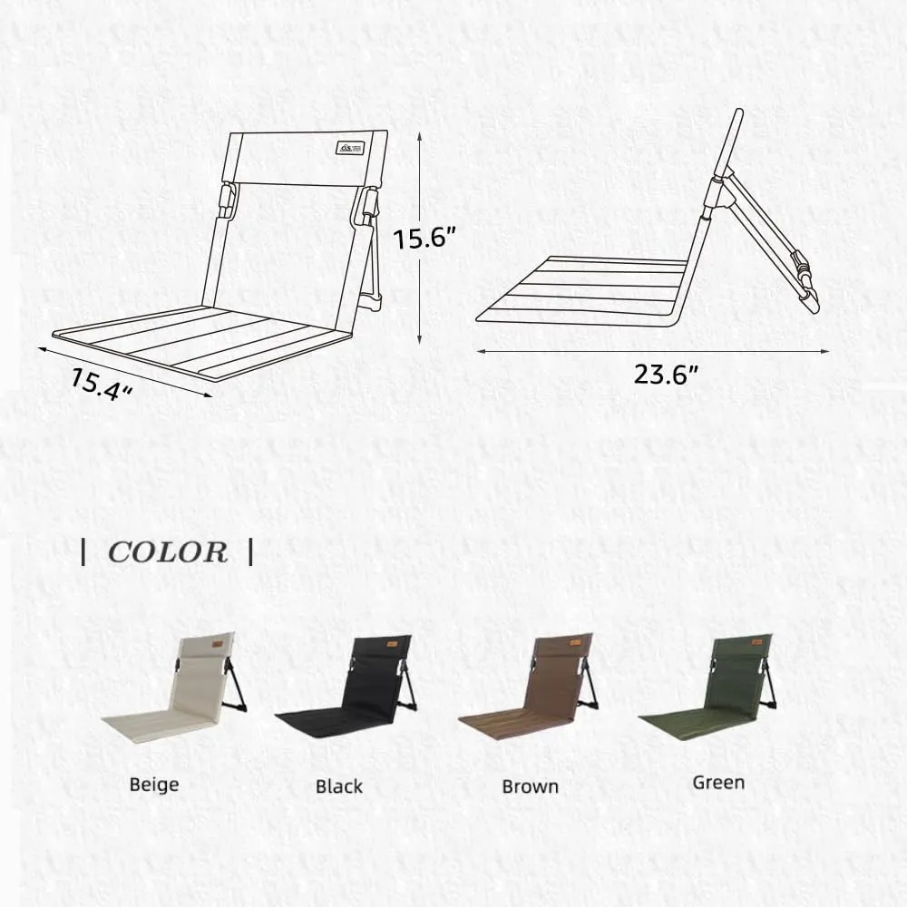 Stadium Seats for Bleachers with Back Support, Folding Zero Gravity Outdoor Recliner Patio Lounge Chair, Portable Camping Chairs, Ultralight Canvas Seat, Outdoor Beach Chair