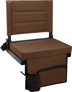 Stadium Seats for Bleachers with Back Support, Portable Bleacher Seats with Thick Padded Cushion and Shoulder Strap, Wide Stadium Seat Chair Includes Hooks, Cup Holder and Side Pocket