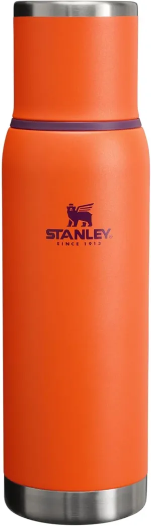 Stanley Adventure-To-Go Vacuum Bottle 1.1 qt | Wide Mouth with Leakproof Cup Lid | Keep Drinks Hot or Cold | Packable for Travel | Insulated Stainless Steel Thermos | BPA-Free | Tigerlily plum