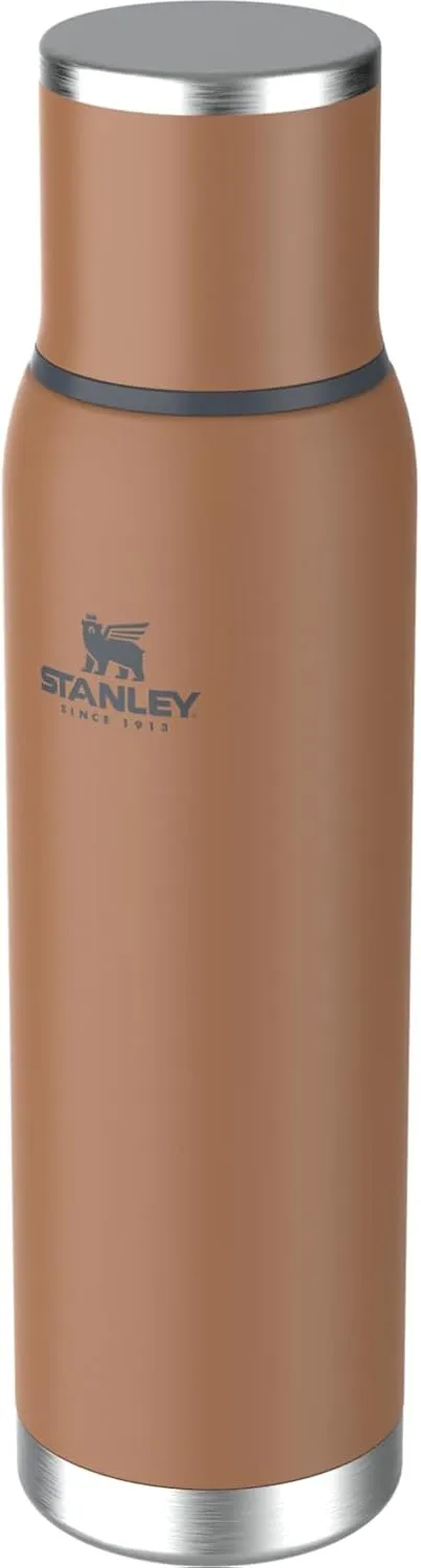 Stanley Adventure-To-Go Vacuum Bottle 1.4 qt | Wide Mouth with Leakproof Cup Lid | Keep Drinks Hot or Cold | Packable for Travel | Insulated Stainless Steel Thermos | BPA-Free | Toast