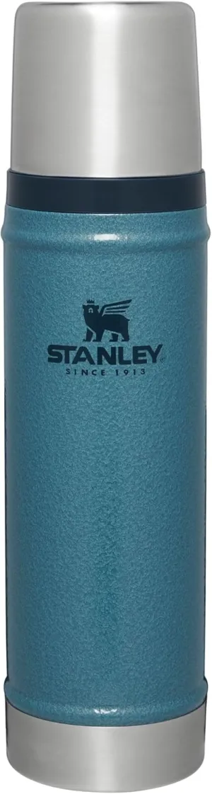 Stanley Classic Legendary Vacuum Bottle 20 oz | Wide Mouth with Leakproof Cup Lid | Keep Drinks Hot or Cold | Packable for Travel | Insulated Stainless Steel Thermos | BPA-Free | Hammertone Lake