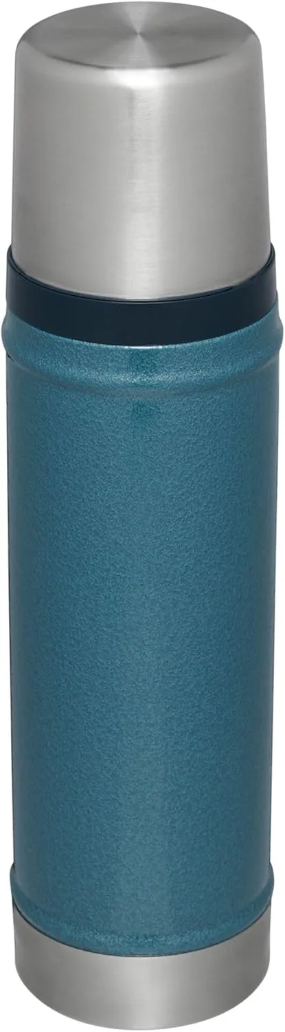Stanley Classic Legendary Vacuum Bottle 20 oz | Wide Mouth with Leakproof Cup Lid | Keep Drinks Hot or Cold | Packable for Travel | Insulated Stainless Steel Thermos | BPA-Free | Hammertone Lake