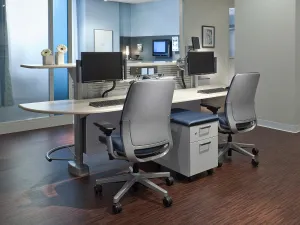 Steelcase Amia Task Chair: Black Frame/Polished Aluminum Base - 4 Way Adjustable Arms - Hard Floor Casters