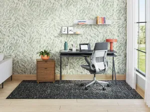 Steelcase Gesture Office Chair - Cogent: Connect Graphite Fabric, High Seat Height, Wrapped Back, Light on Light Frame with Polished Aluminum Base, Lumbar Support, and Hard Floor Casters