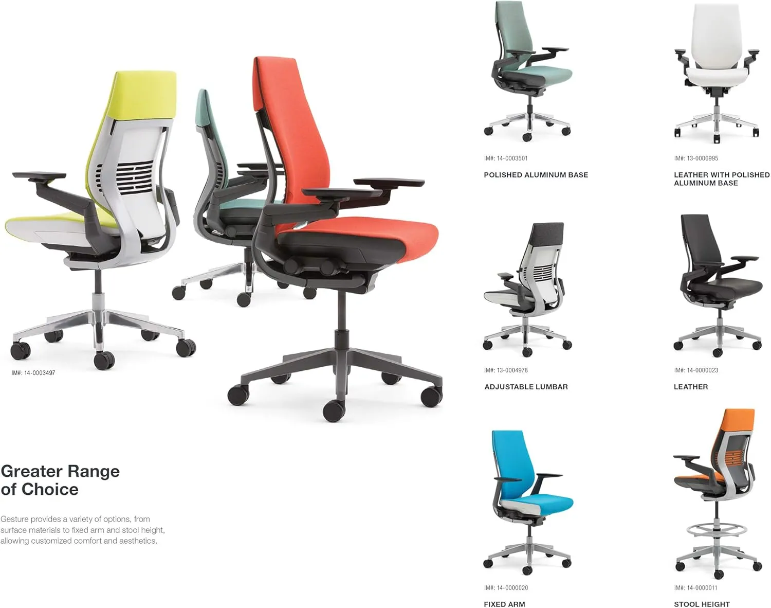 Steelcase Gesture Office Chair - Cogent: Connect Tangerine Fabric, Low Seat Height, Shell Back, Light on Light Frame, Lumbar Support