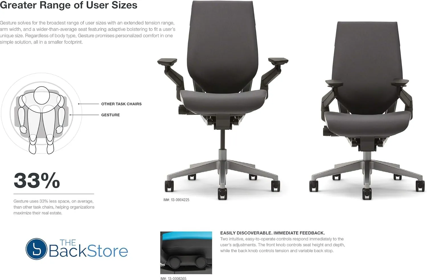 Steelcase Gesture Office Desk Chair with Headrest Plus Lumbar Support Cogent Connect Coconut 5S15 Fabric Low Black Frame