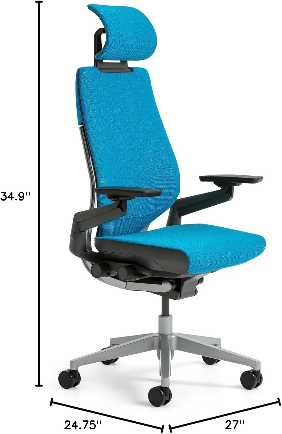 Steelcase Gesture Office Desk Chair with Headrest Plus Lumbar Support Cogent Connect Coconut 5S15 Fabric Low Black Frame