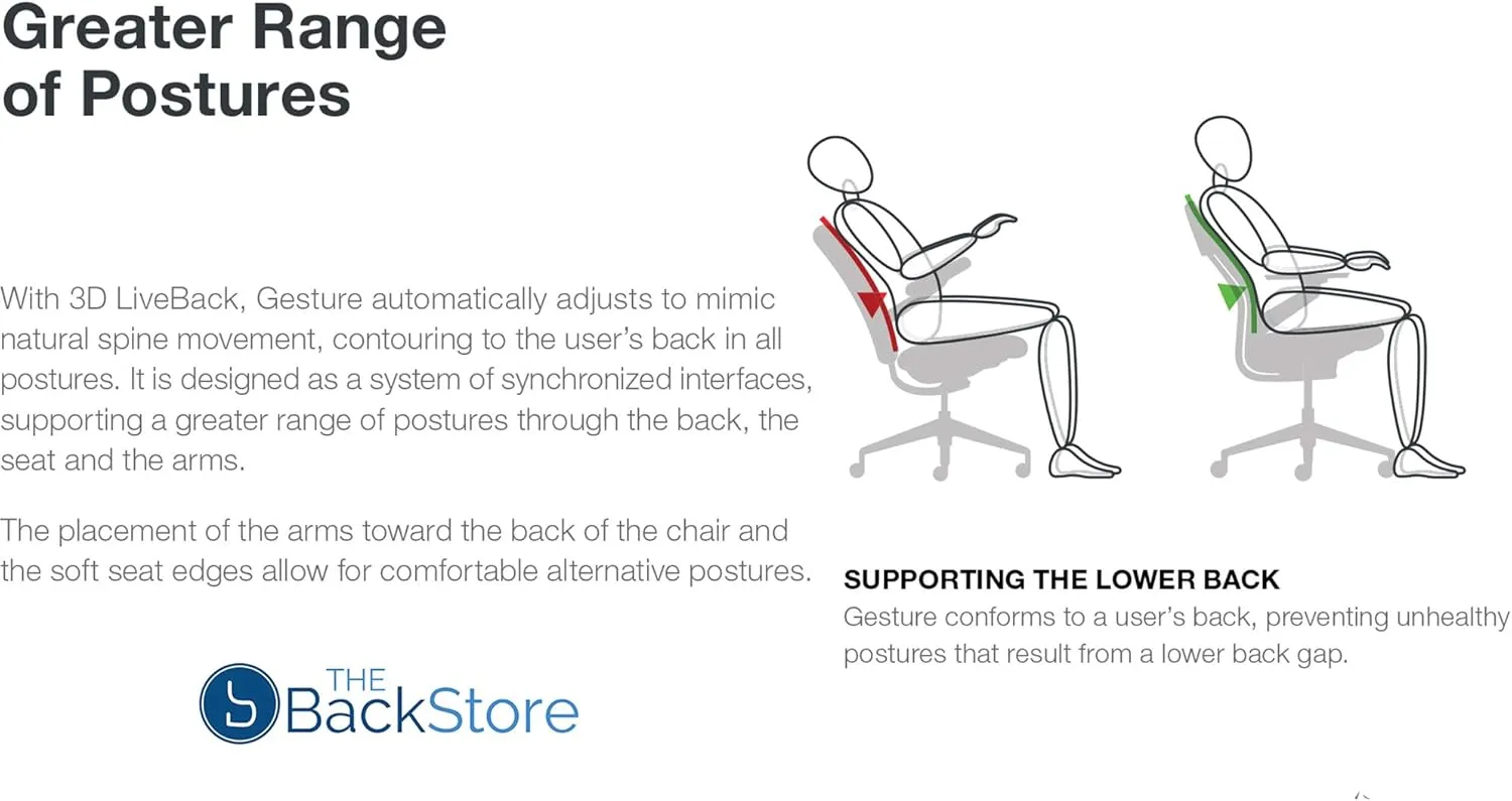 Steelcase Gesture Office Desk Chair with Headrest Plus Lumbar Support Cogent Connect Coconut 5S15 Fabric Low Black Frame