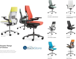 Steelcase Gesture Office Desk Task Chair with Headrest Plus Lumbar Support Cogent Connect Scarlet Fabric High Polished Aluminum Light Frame (Light/Light)
