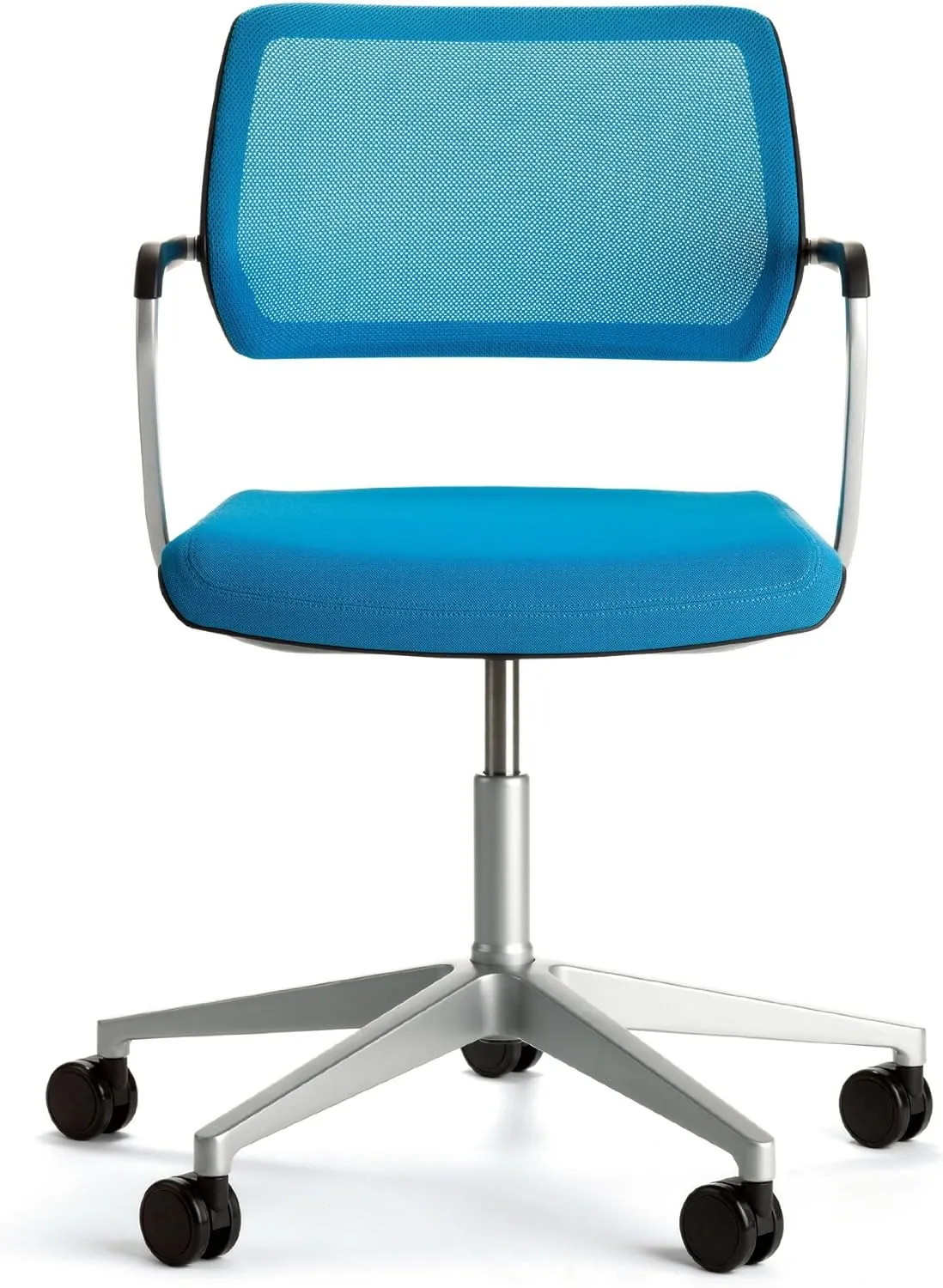Steelcase QiVi Office Chair - with Arms - Scarlet - Aluminum Base, Arctic White Frame