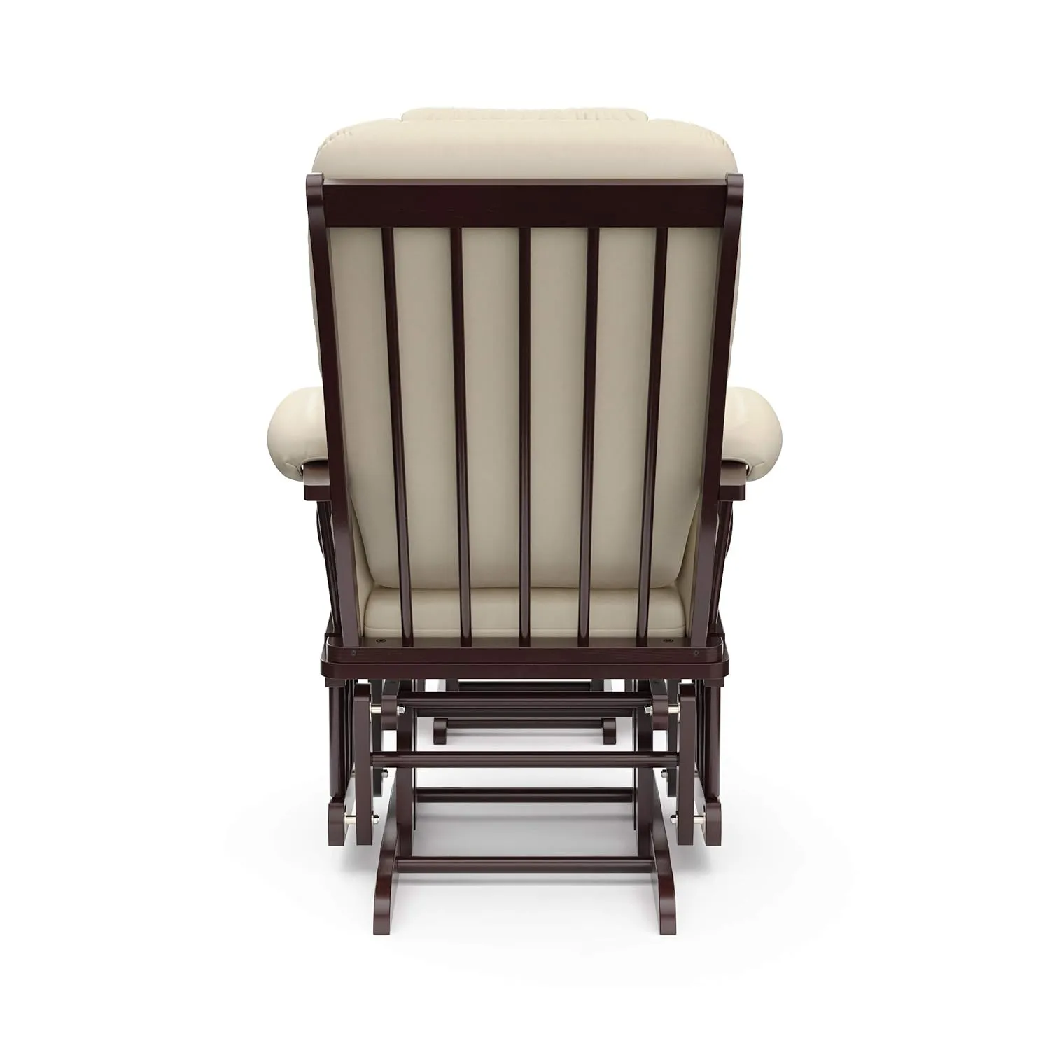 Storkcraft Tuscany Custom Glider and Ottoman with Free Lumbar Pillow (Espresso/Beige) - Cleanable Upholstered Comfort Rocking Nursery Chair with Ottoman