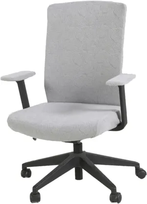 Stretchable Jacquard Office Chair Covers with Armrest Covers - Non-Slip Washable Swivel Chair Protector for Office/Dining/Bar(H)