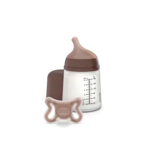 Suavinex Zero Zero Newborn Starter Set Small Anti Colic Baby Bottle   Pacifier, No 1 Spanish Baby Bottle Brand, Minimizes Bottle Rejection & Nipple Confusion, Adaptable Flow - Deep