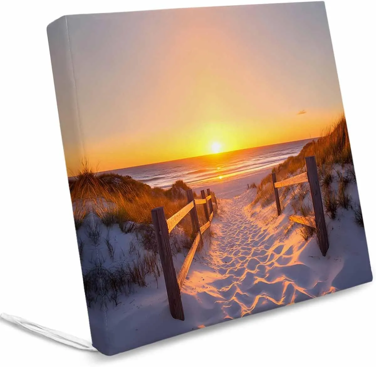 Summer Beach Outdoor Cushion Chair Cover Set of 2 - Waterproof Couch Seat Covers, Sunset Nautical Ocean Sea Patio Furniture Protector Cushions Slipcovers for Sofa/RV, 22"x22"x4"