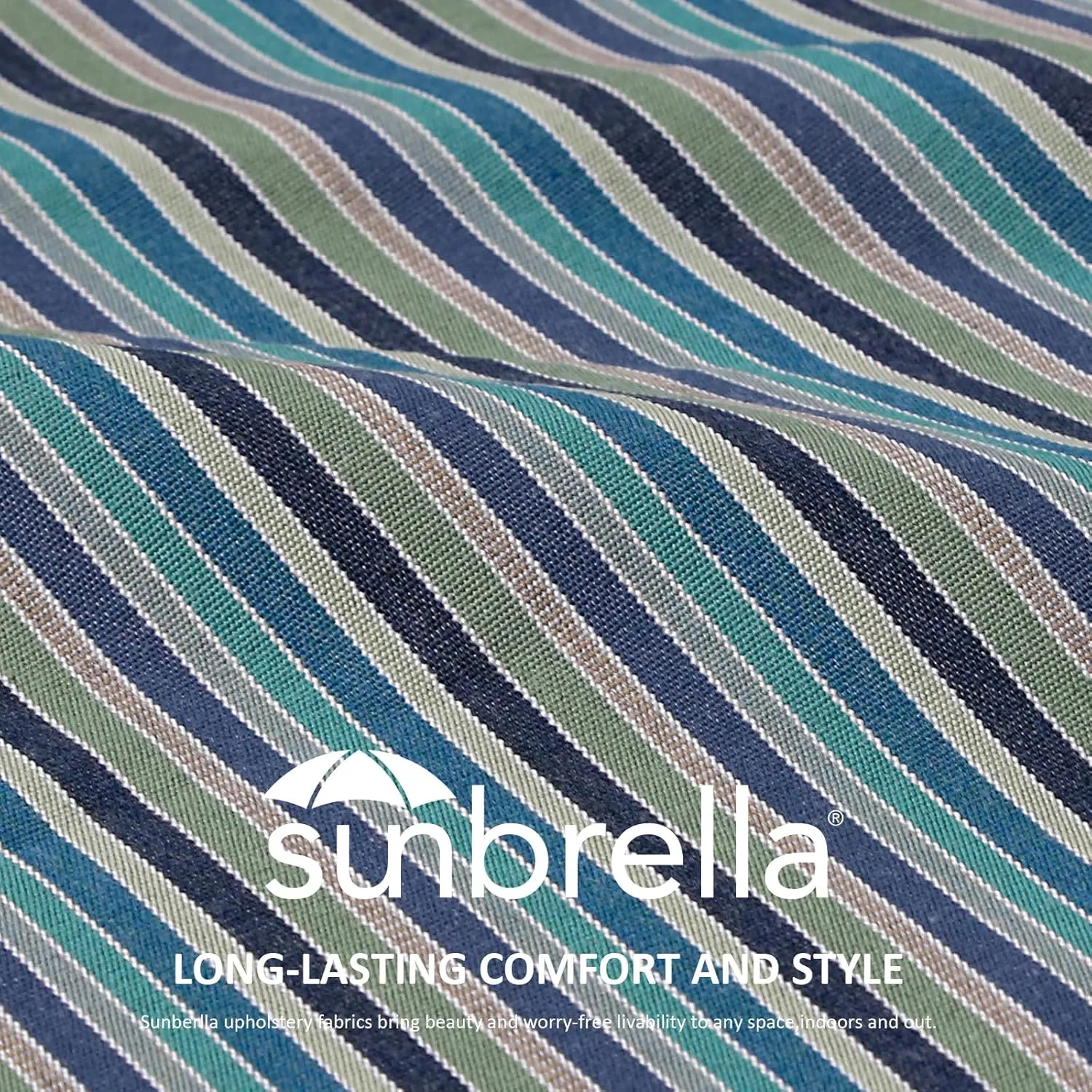 Sunbrella Outdoor High Back Chair Cushion Seat Pads, 2-Pack 44 x 21 Inch Water-Repellent & Fade-Resistant Patio Furniture Cushions with Ties for Adirondack, Rocking Chairs, Swell Turquoise