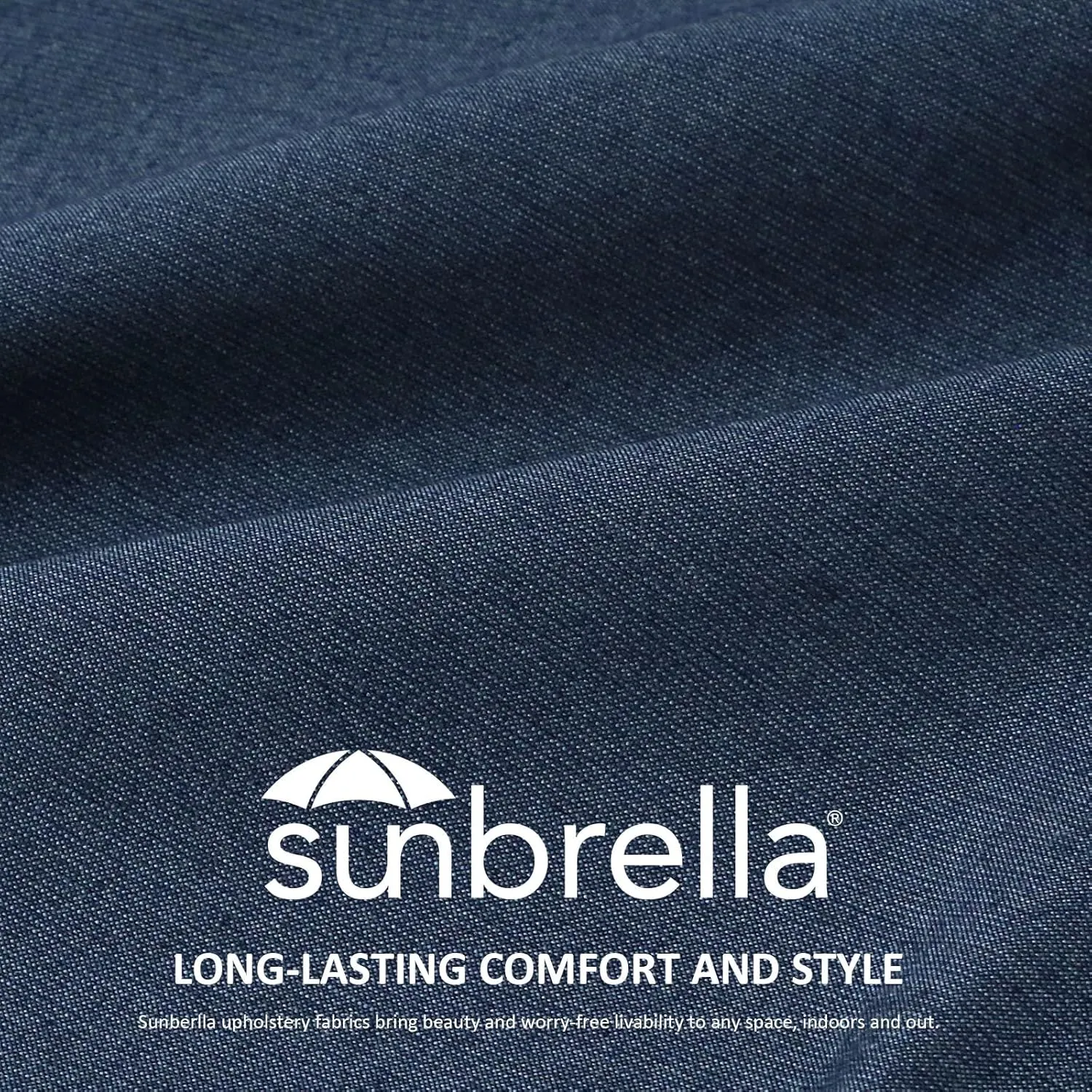 Sunbrella Outdoor Patio Chair Cushions Set, 24" x 24", Set of 2, Water-Repellent, Fade Resistant, Deep Seat Cushion for Backyard, Couch, Sofa and Patio Furniture, Specrtum Indigo