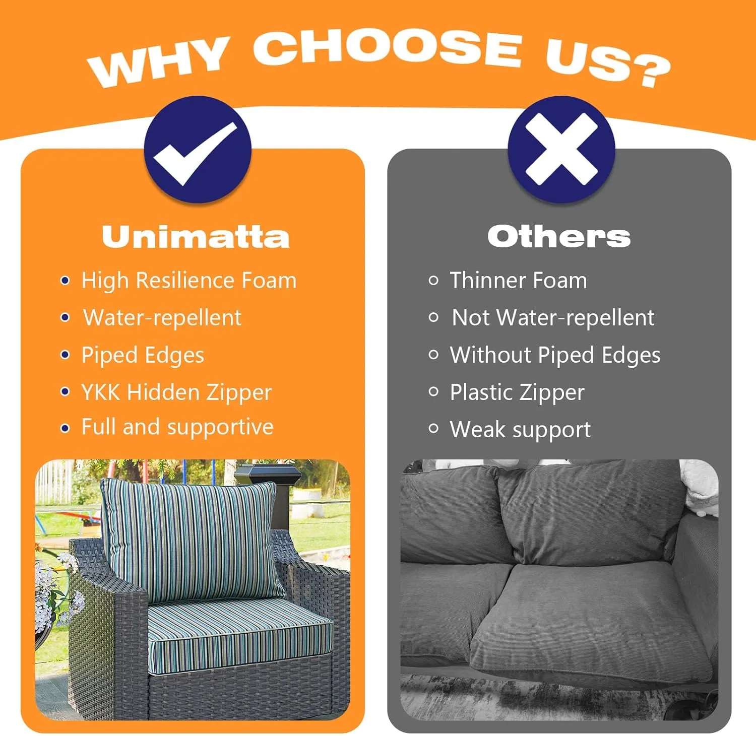 Sunbrella Outdoor Patio Chair Cushions Set, 24" x 24", Set of 2, Water-Repellent, Fade Resistant, Deep Seat Cushion for Backyard, Couch, Sofa and Patio Furniture, Swell Turquoise